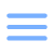 3 blue horizontal lines which represents the mobile navigation menu