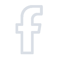 A white lowercase F which represents Facebook