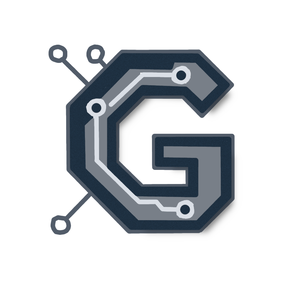 The Gugino Software Solutions Logo Which is a Capital G with circuits throughout it